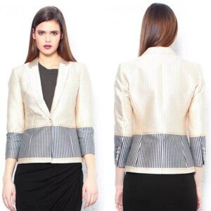 Elizabeth and James Blazer NWT Size 6 Cream with Navy & Gold